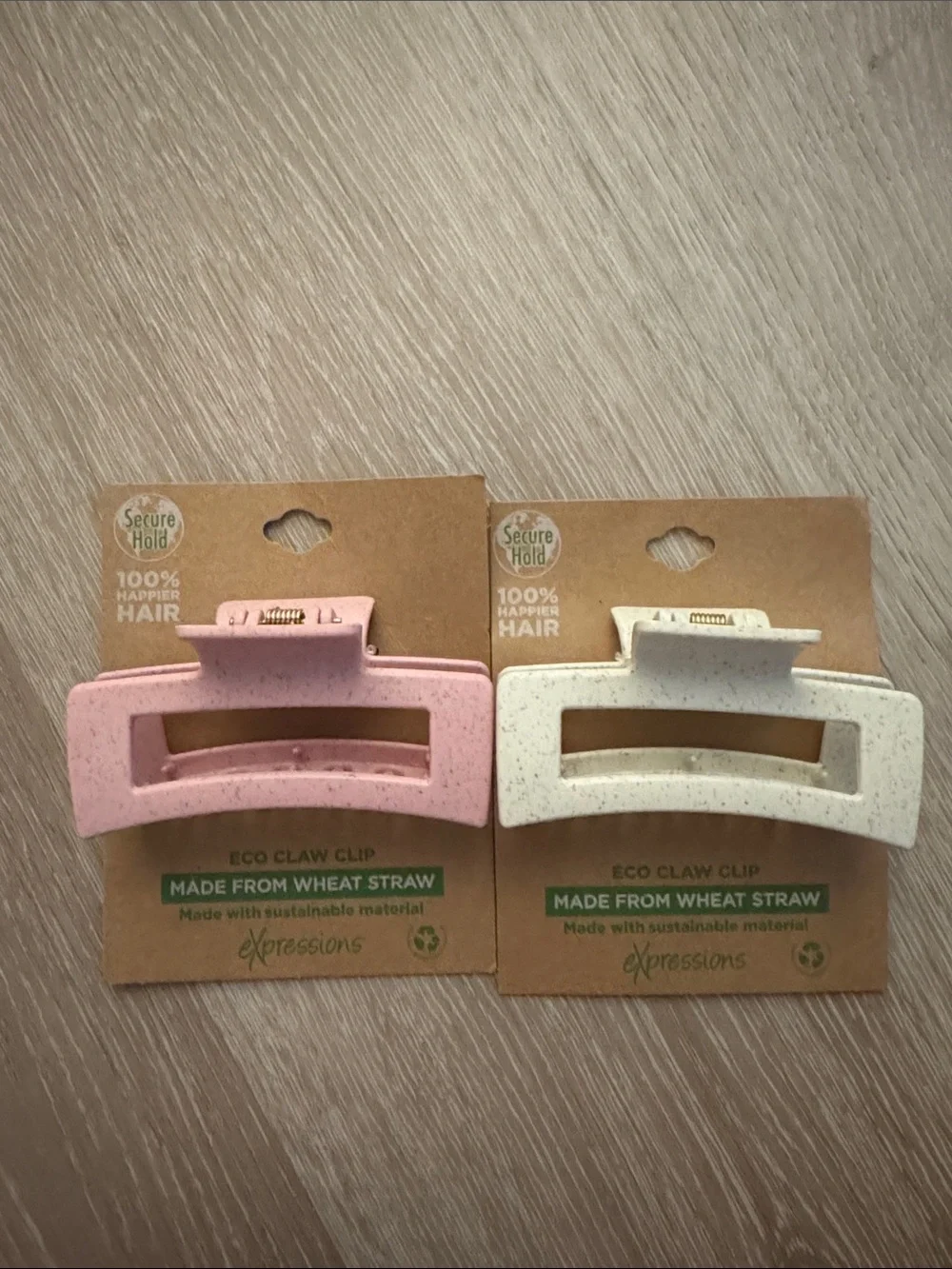 Expressions Speckled Cream Eco Claw Hair Clip Set NEW 🏷️